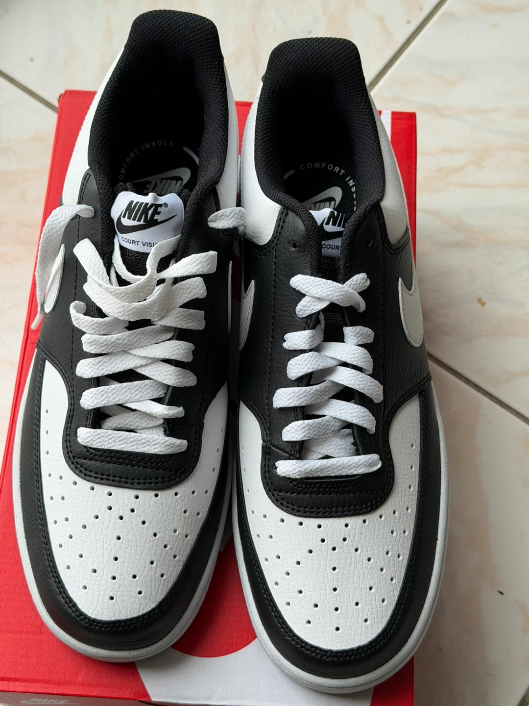 Nike Court Vision Low Men's Sneakers Black and White Size 10 - photo 2