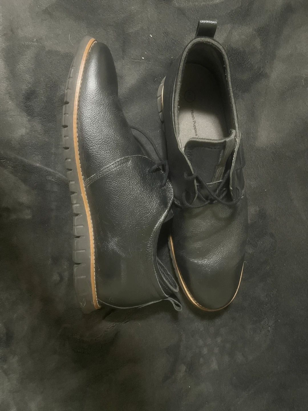 Hush Puppies Black Leather Casual Shoes Men's Size 13