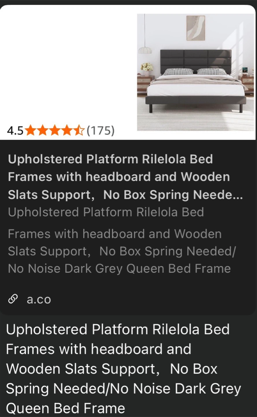 Black Upholstered Queen Bed Frame with Headboard