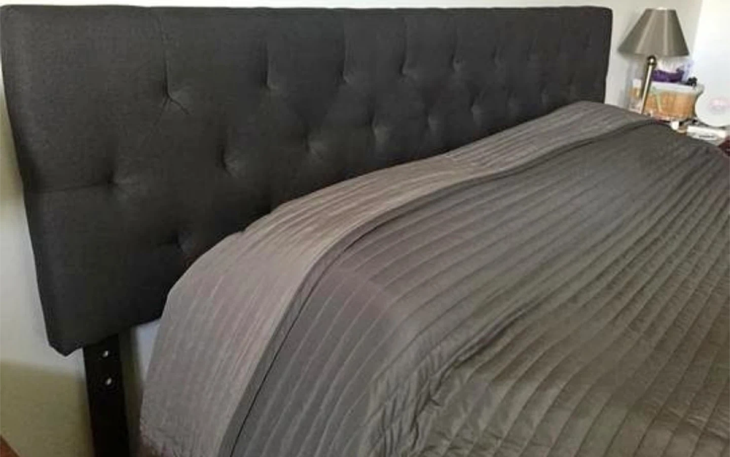 Dark Grey Tufted Headboard - Adjustable Height - photo 5