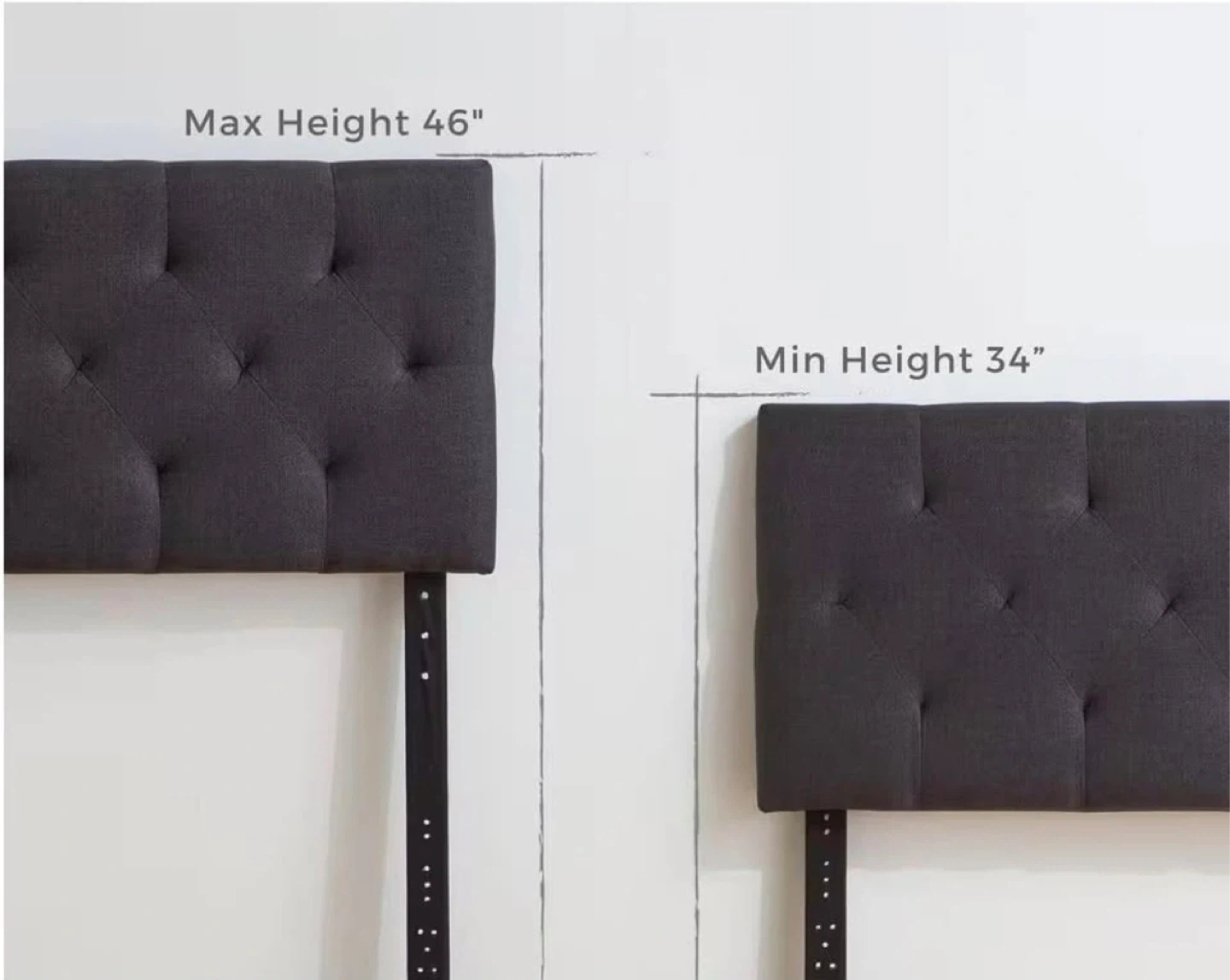 Dark Grey Tufted Headboard - Adjustable Height - photo 2
