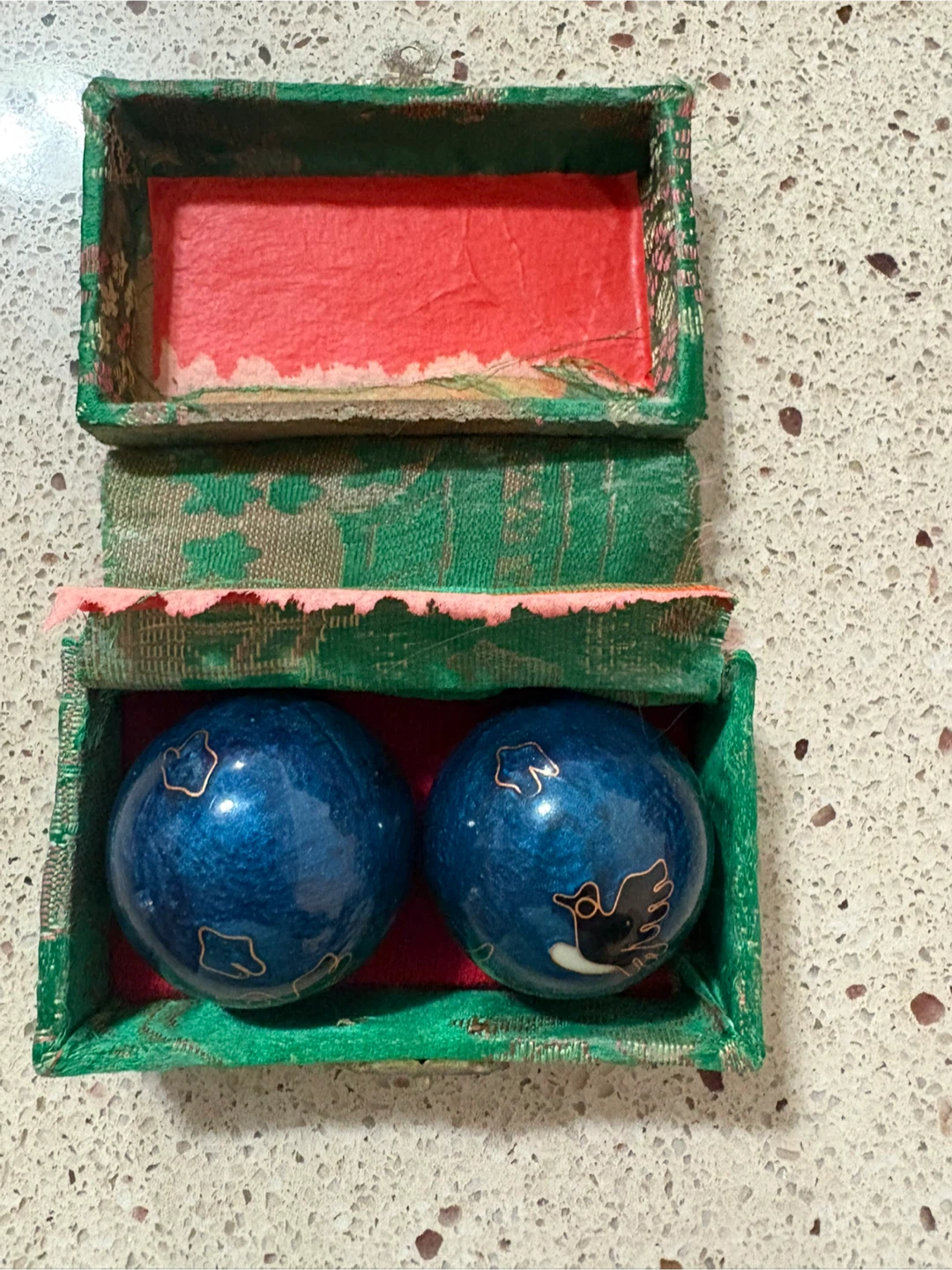 Decorative Trinket Box with Two Boading  Blue Balls - photo 2