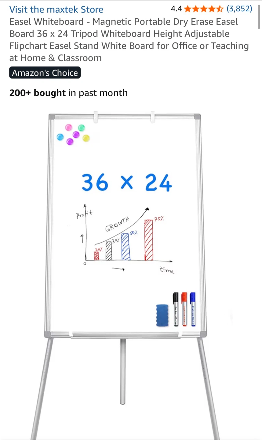 🧠 Easel Whiteboard — Barely Used