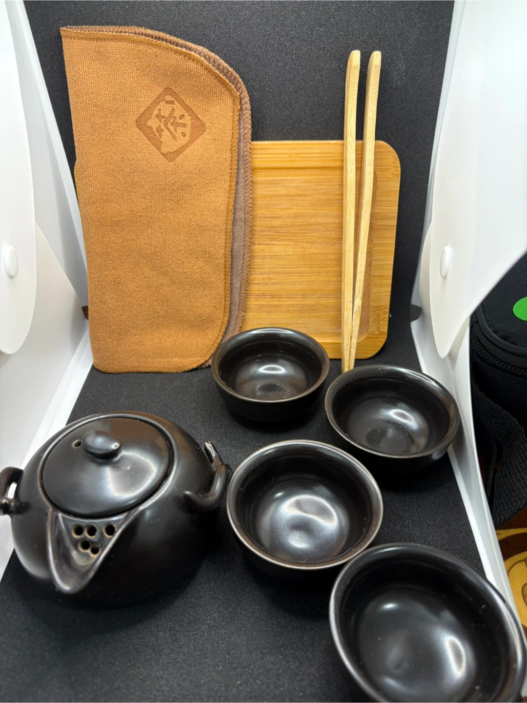 4-Piece Black Tea Set with Carrying Case - photo 2