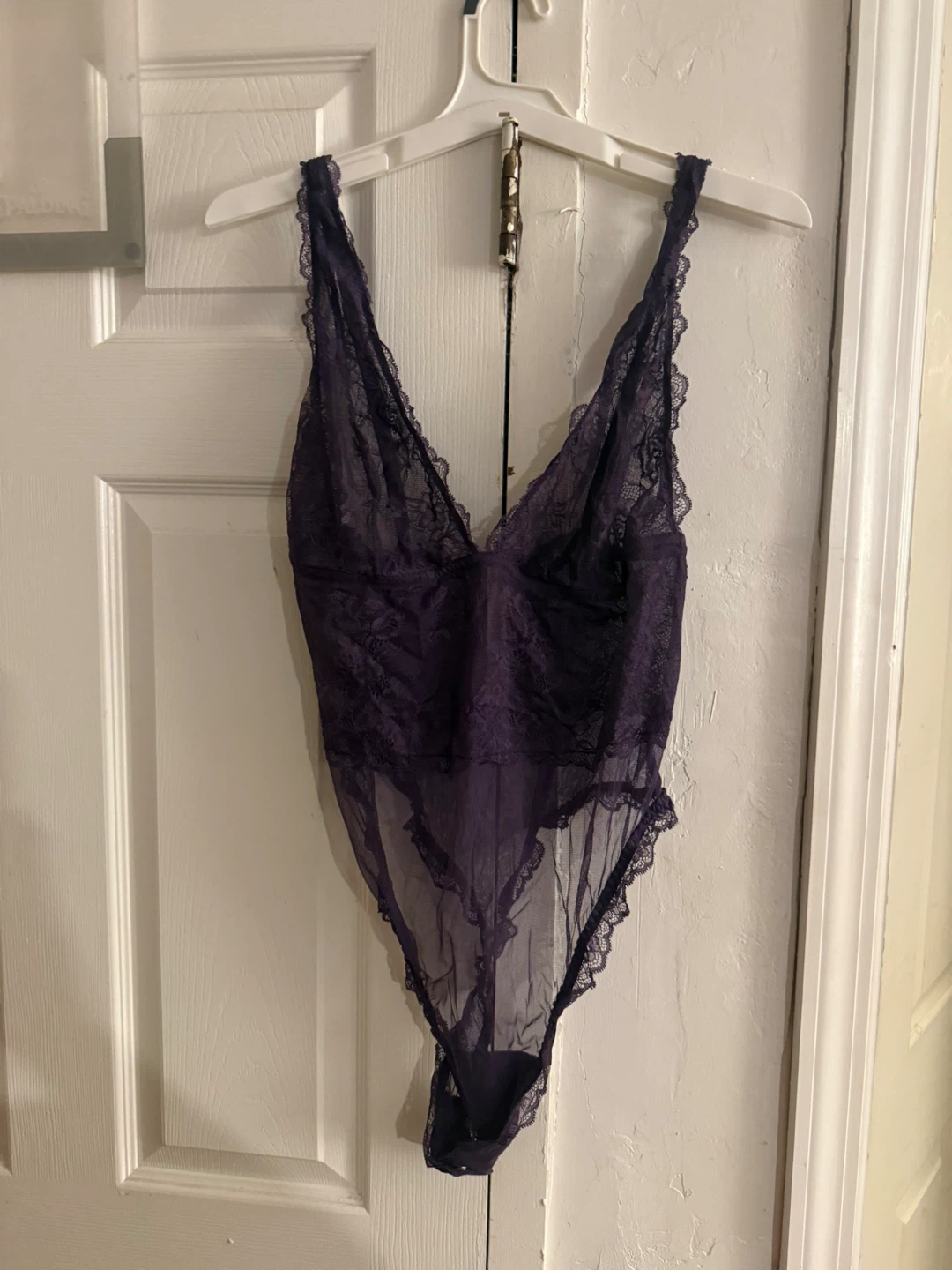 Victoria's Secret Lace Teddy Bodysuit - Purple - XXL