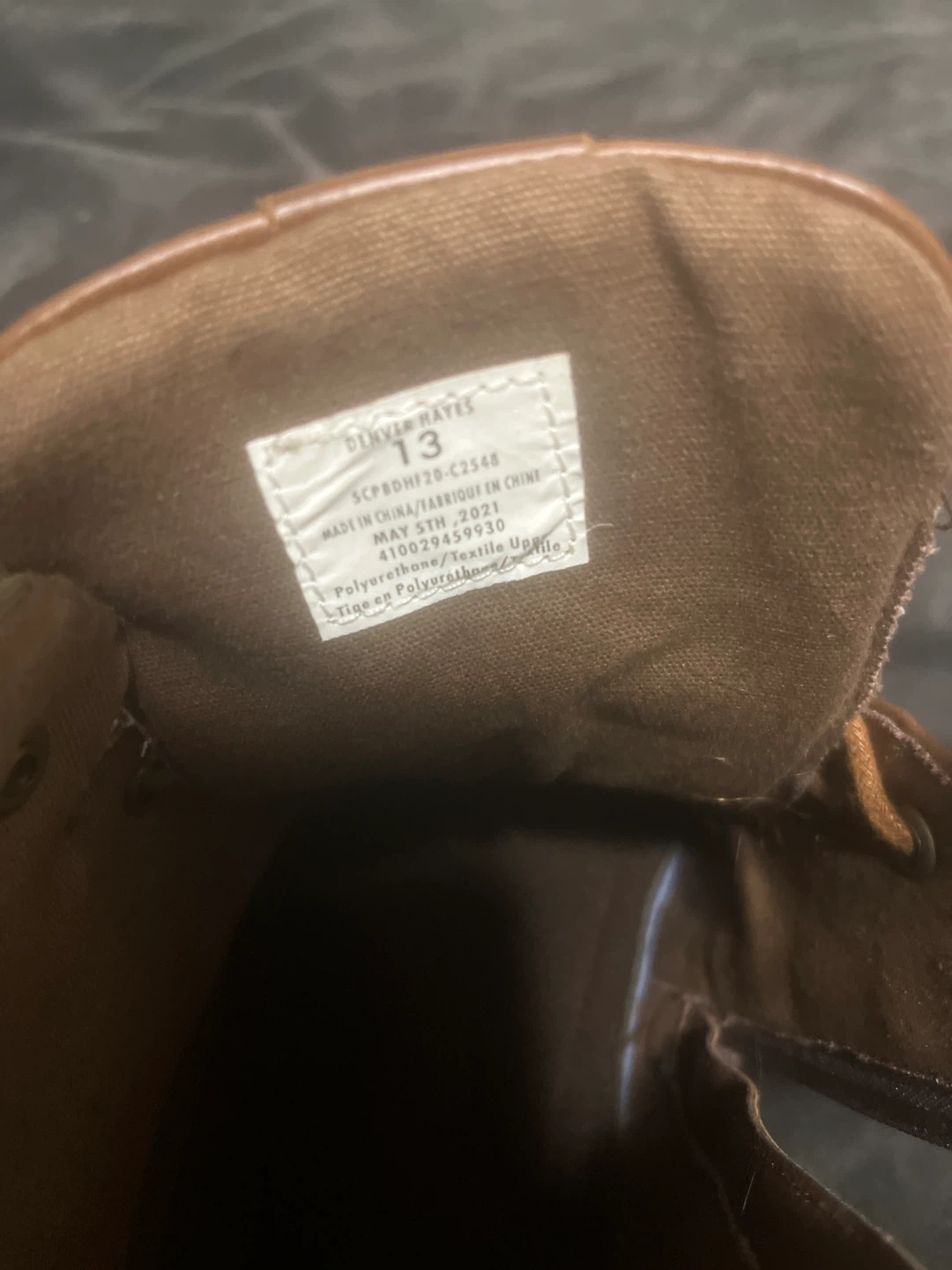 Denver Hayes Brown Leather Lace-up Boots - Size 13 - photo 3