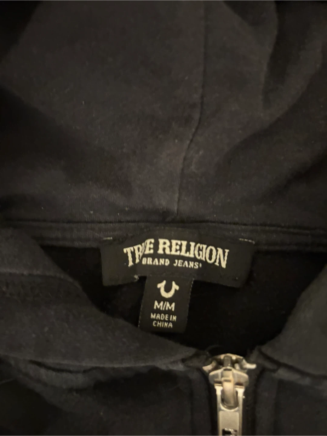 True Religion Black Zip-Up Hoodie