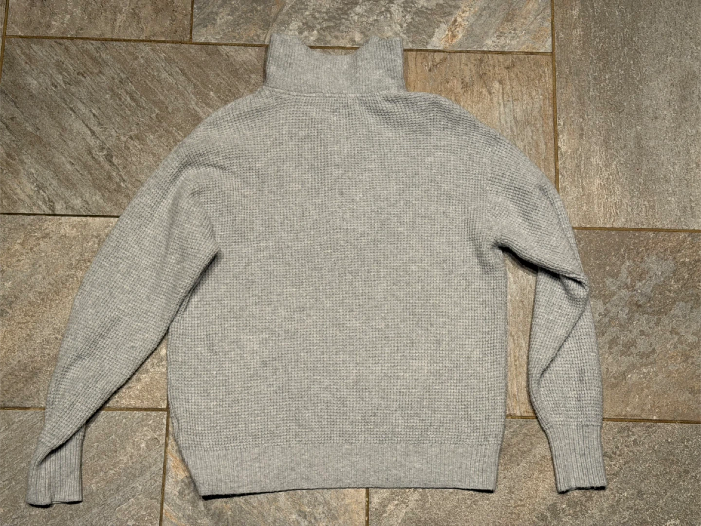 Aerie Grey Waffle Knit Sweater - Size S - photo 3