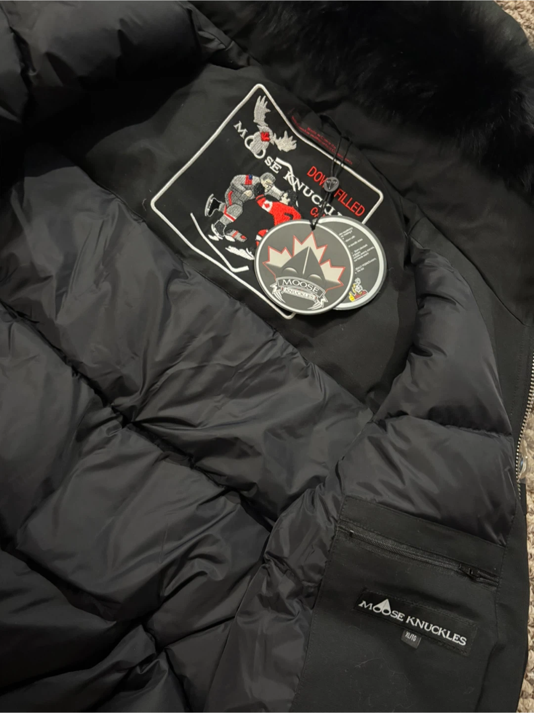 Moose knuckles ORIGINAL BALLISTIC SHEARLING TRIM BOMBER JACKET - photo 2