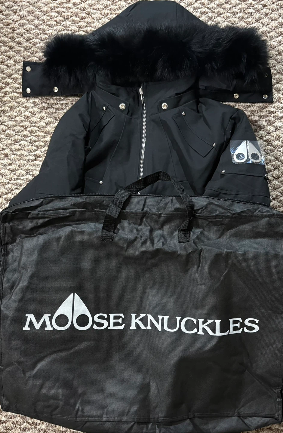 Moose knuckles ORIGINAL BALLISTIC SHEARLING TRIM BOMBER JACKET