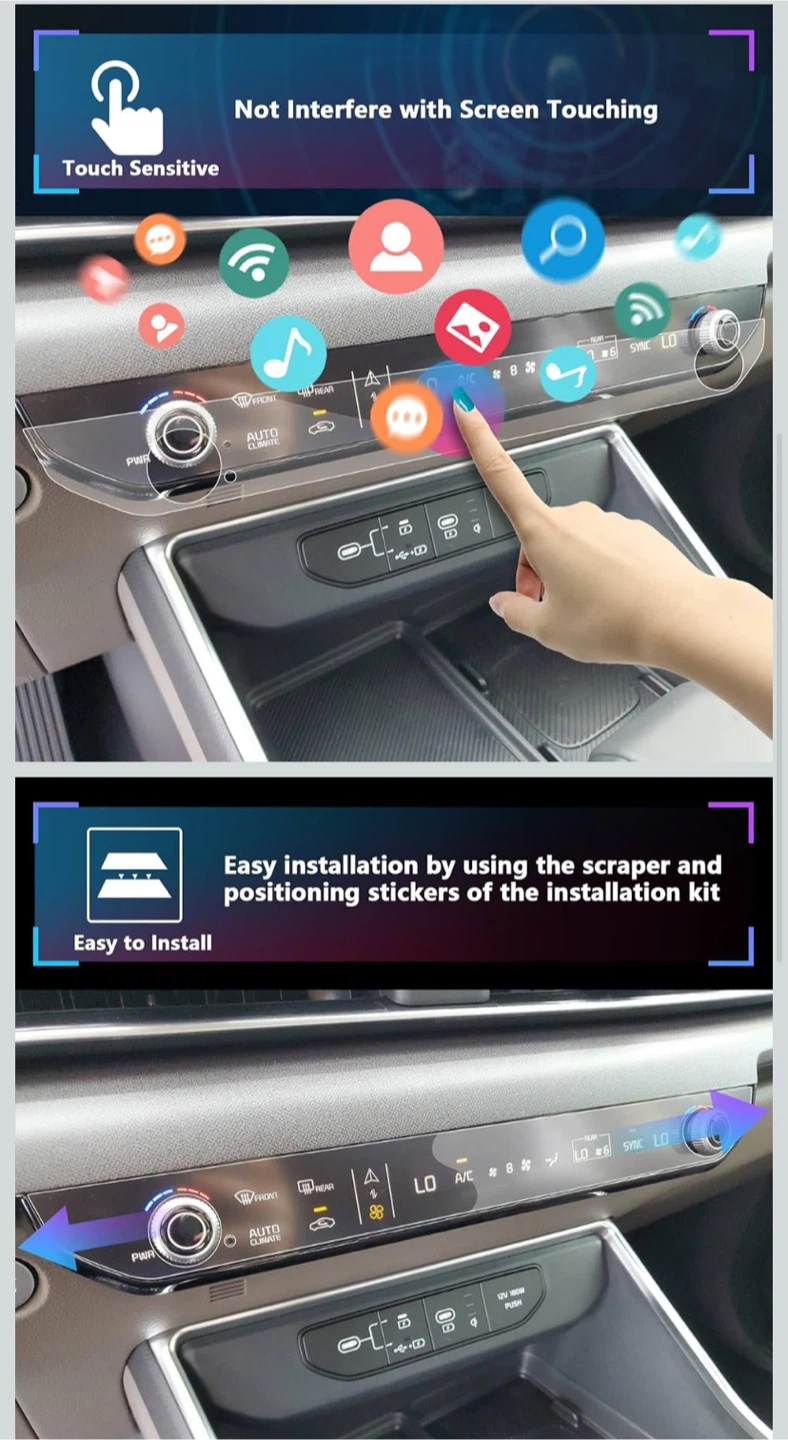 SXCYY 2PCS Screen Protector for Kia K5 2025 Climate Control