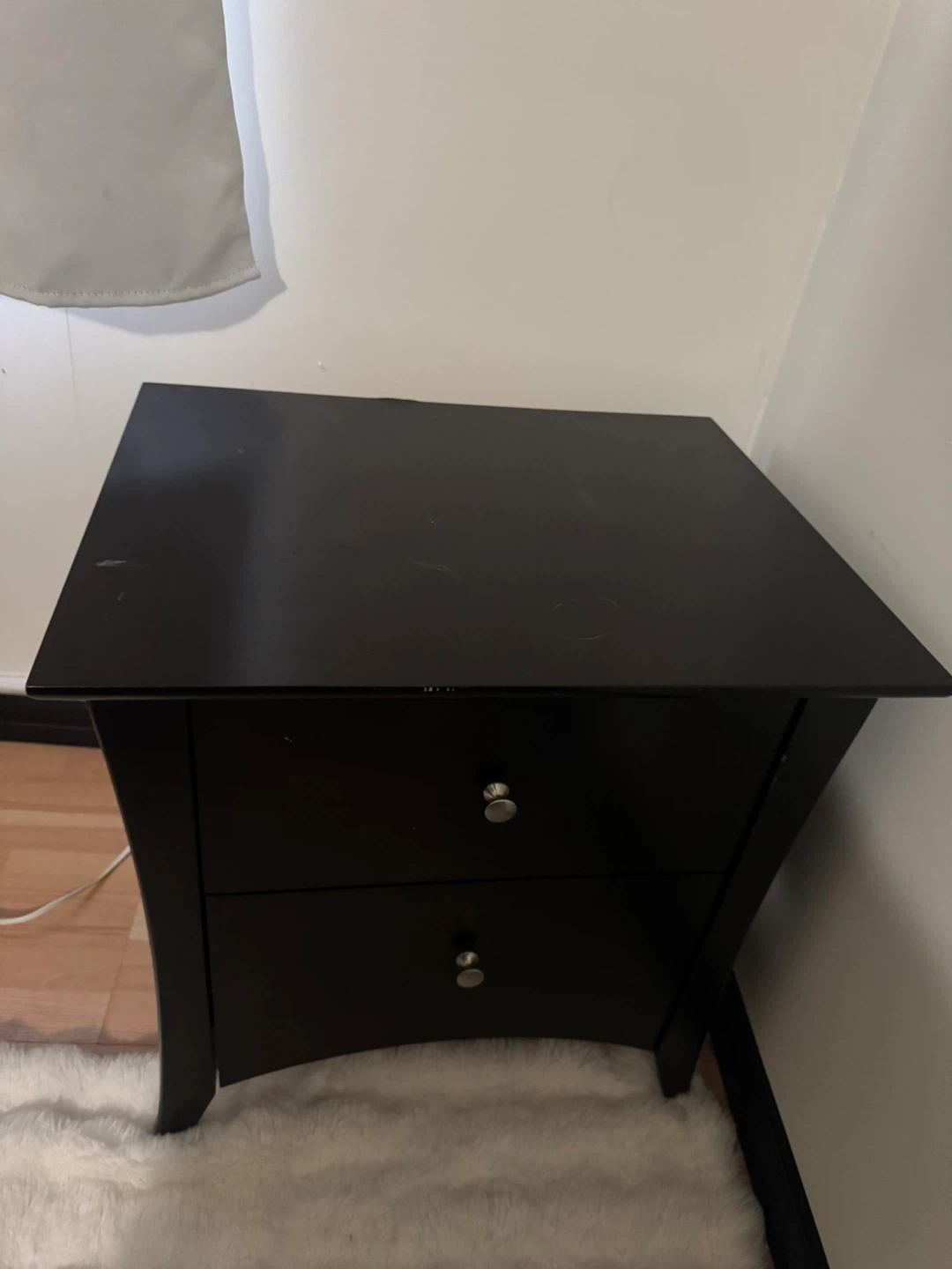 Black 2-Drawer Nightstand - photo 2