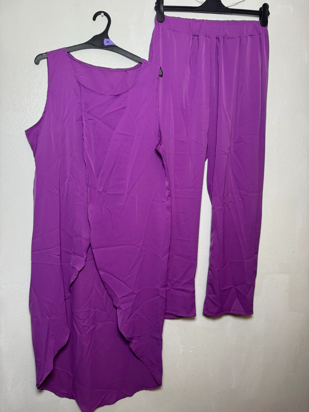 Frodio Purple Sleeveless Top and Pants Set - XXL