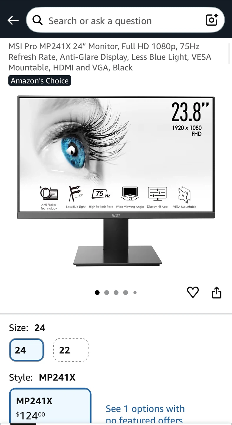 MSI Pro MP241X 24" Full HD Monitor - photo 2