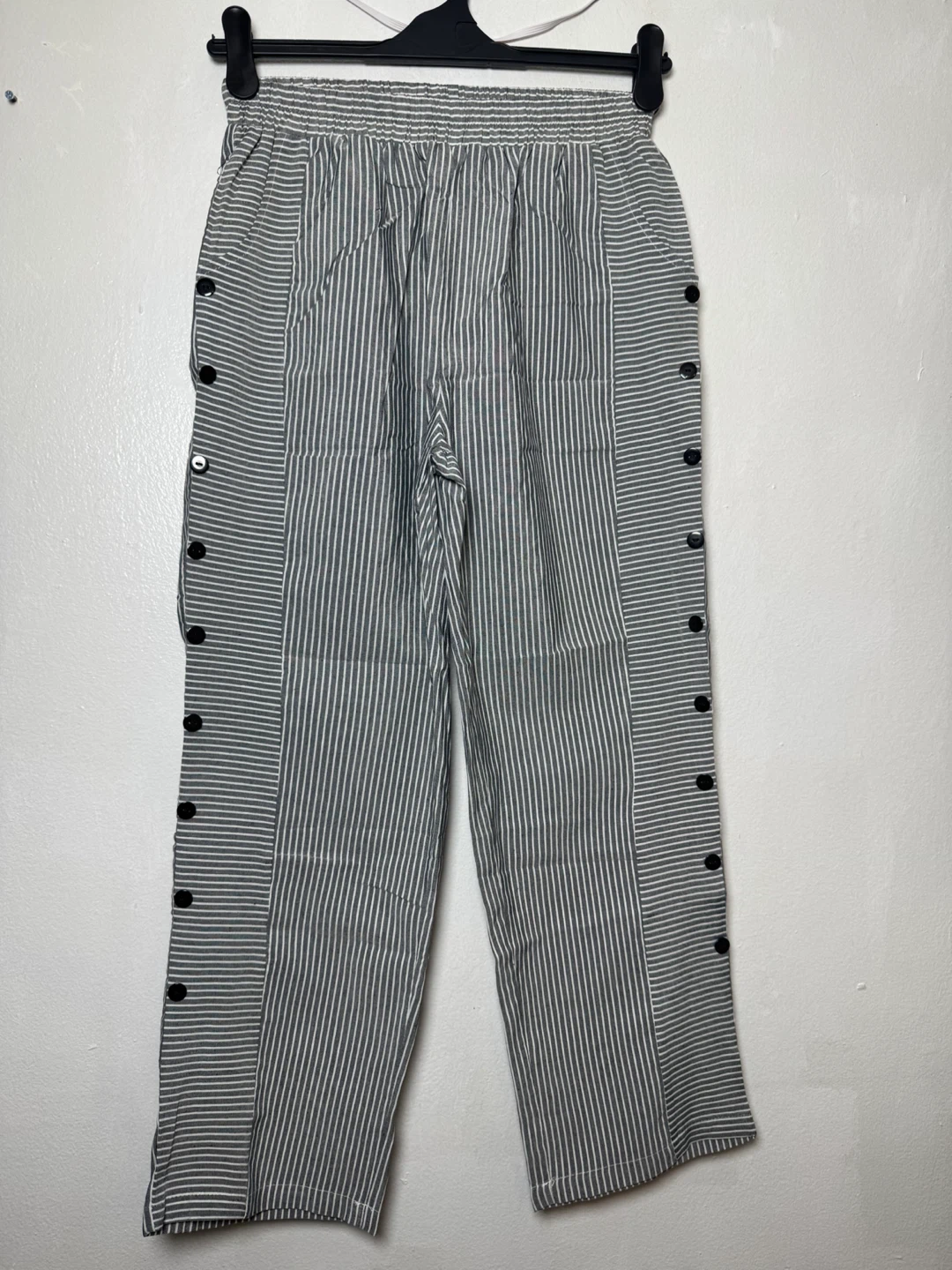 Striped Button-Side Pants