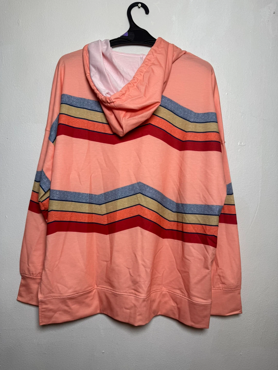 Size L Orange Striped Hoodie - photo 2