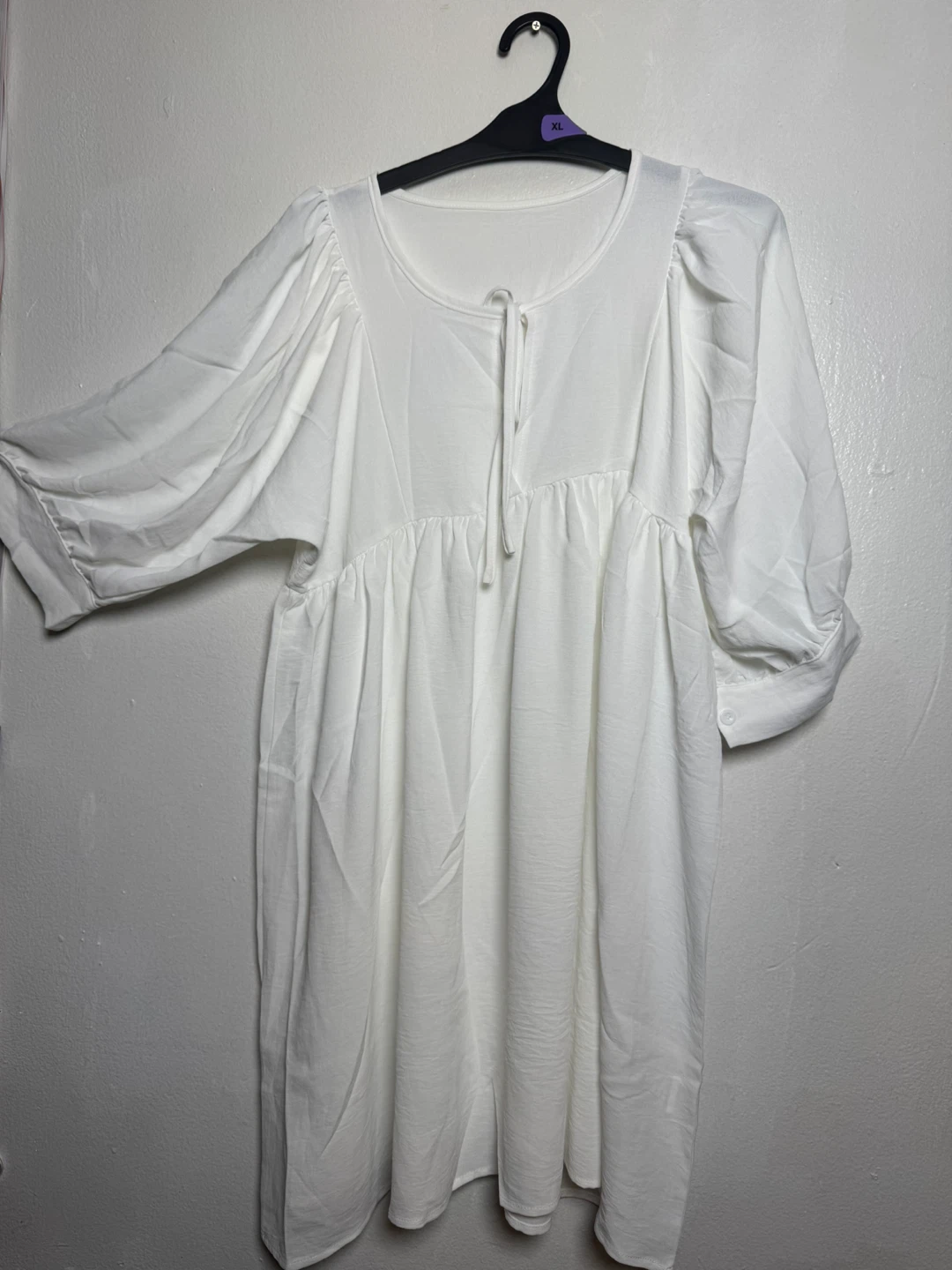 White Polyester Dress - Size S