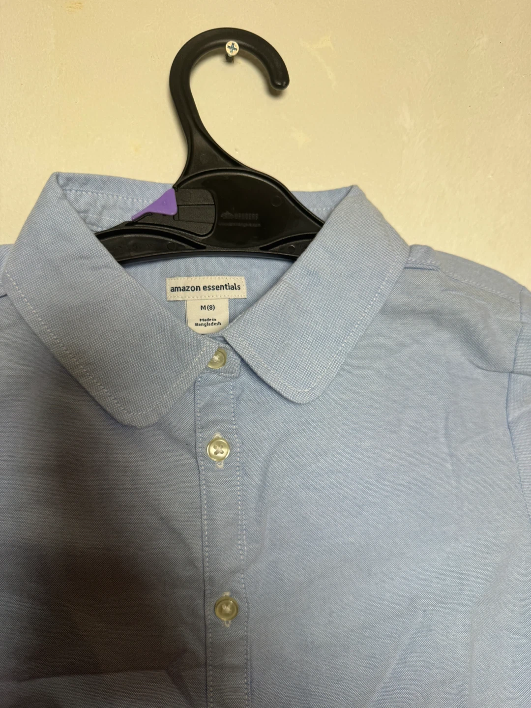 Amazon Essentials Blue Short Sleeve Button-Up Shirt - Size M (8) - photo 3
