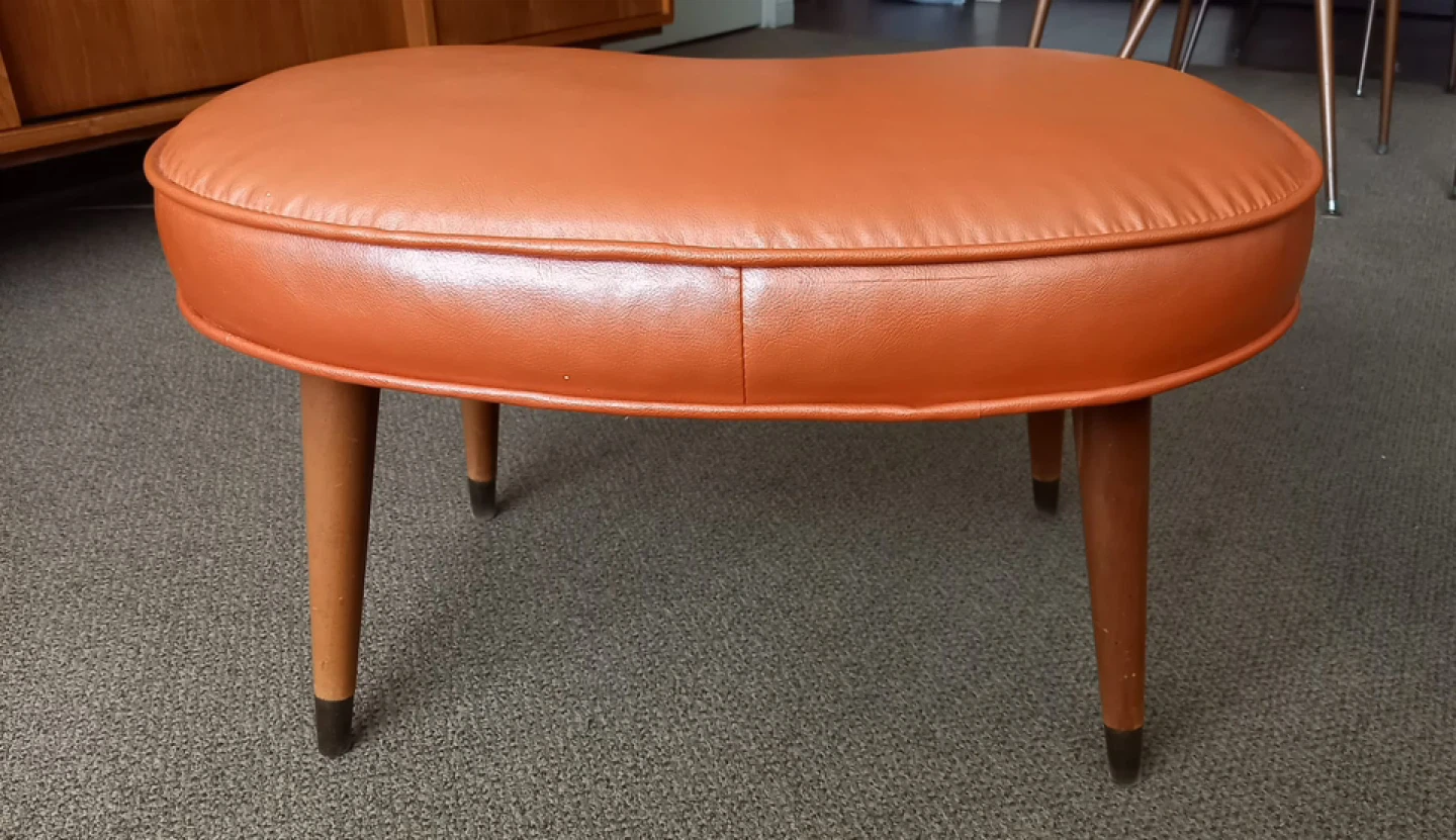 Retro Kidney Bean Shaped Footstool Ottoman - photo 2