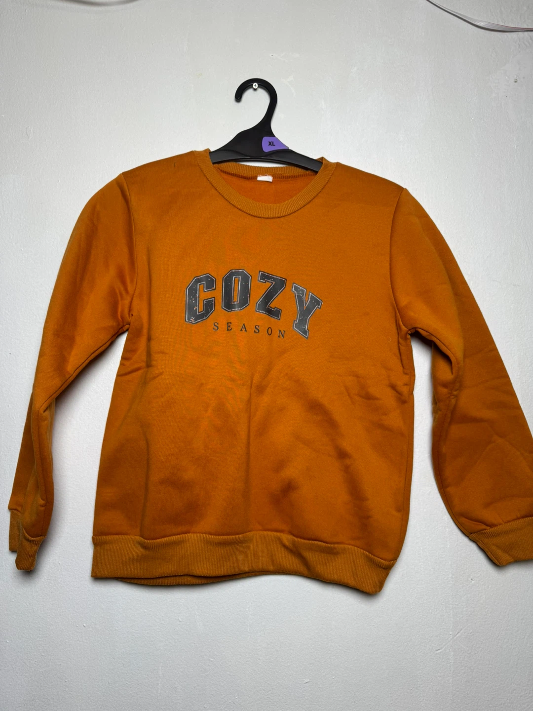 Orange "Cozy Season" Crewneck Sweatshirt XL
