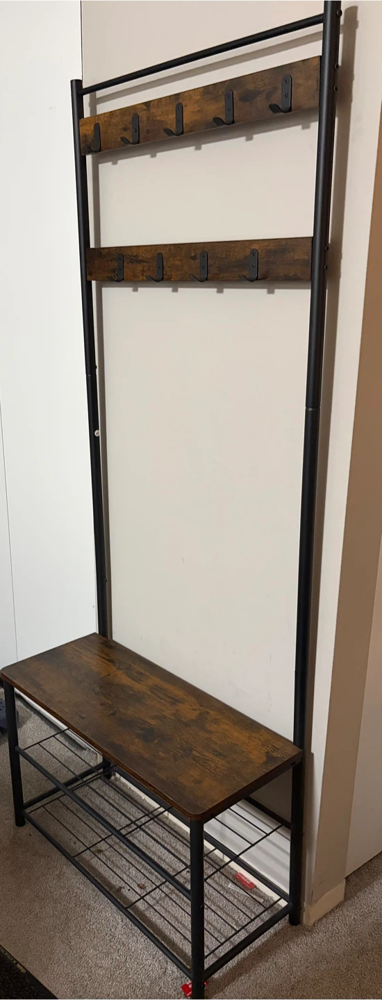 VASAGLE Coat Rack, Hall Tree with Shoe Storage Bench