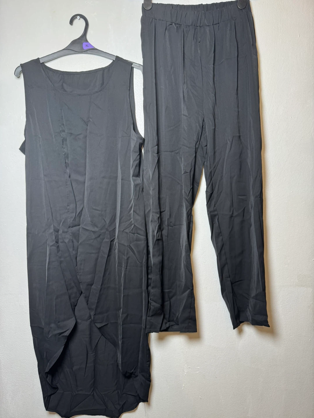 Black Sleeveless Top and Pants Set