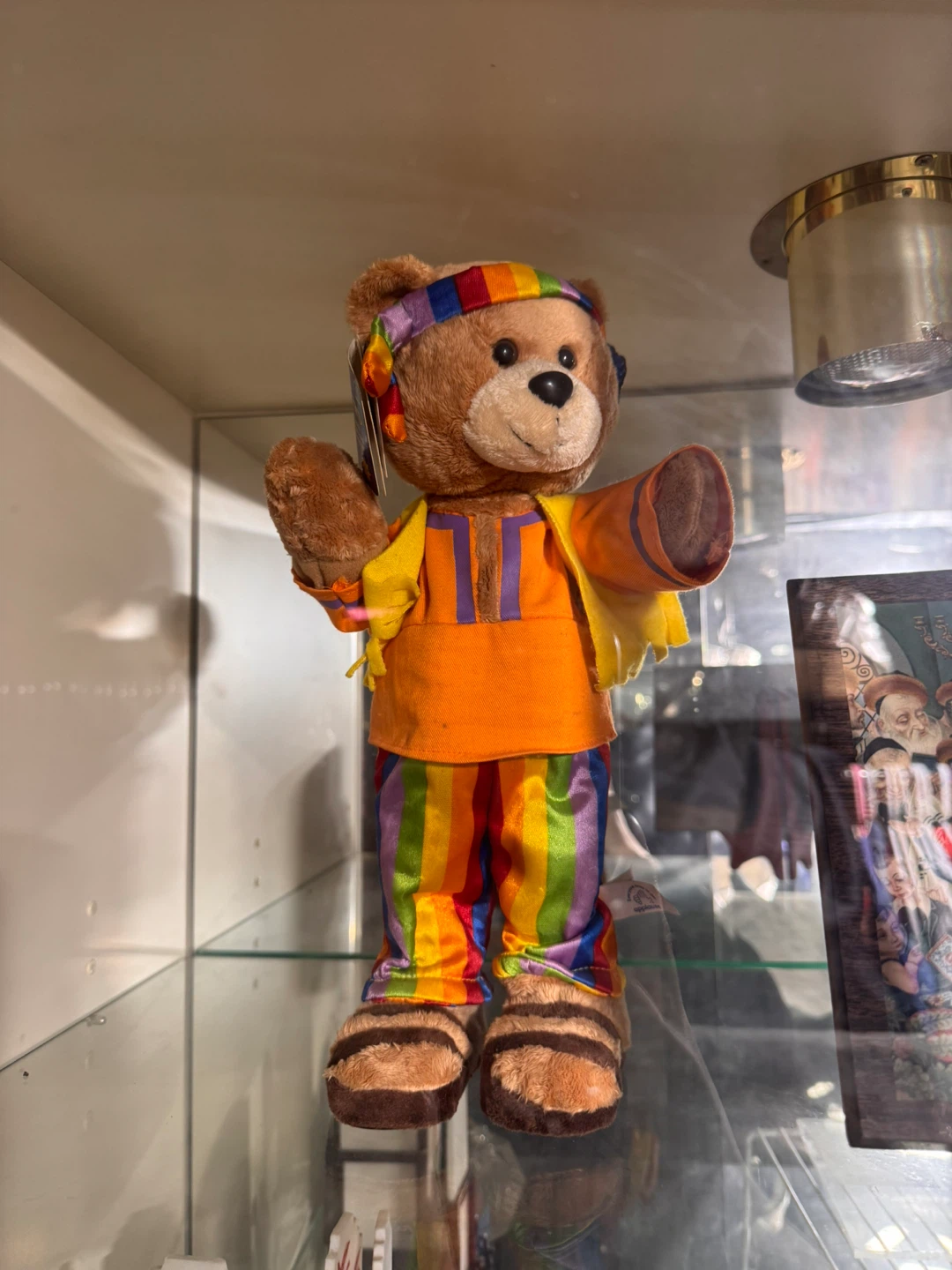 Plush Teddy Bear with Rainbow Outfit