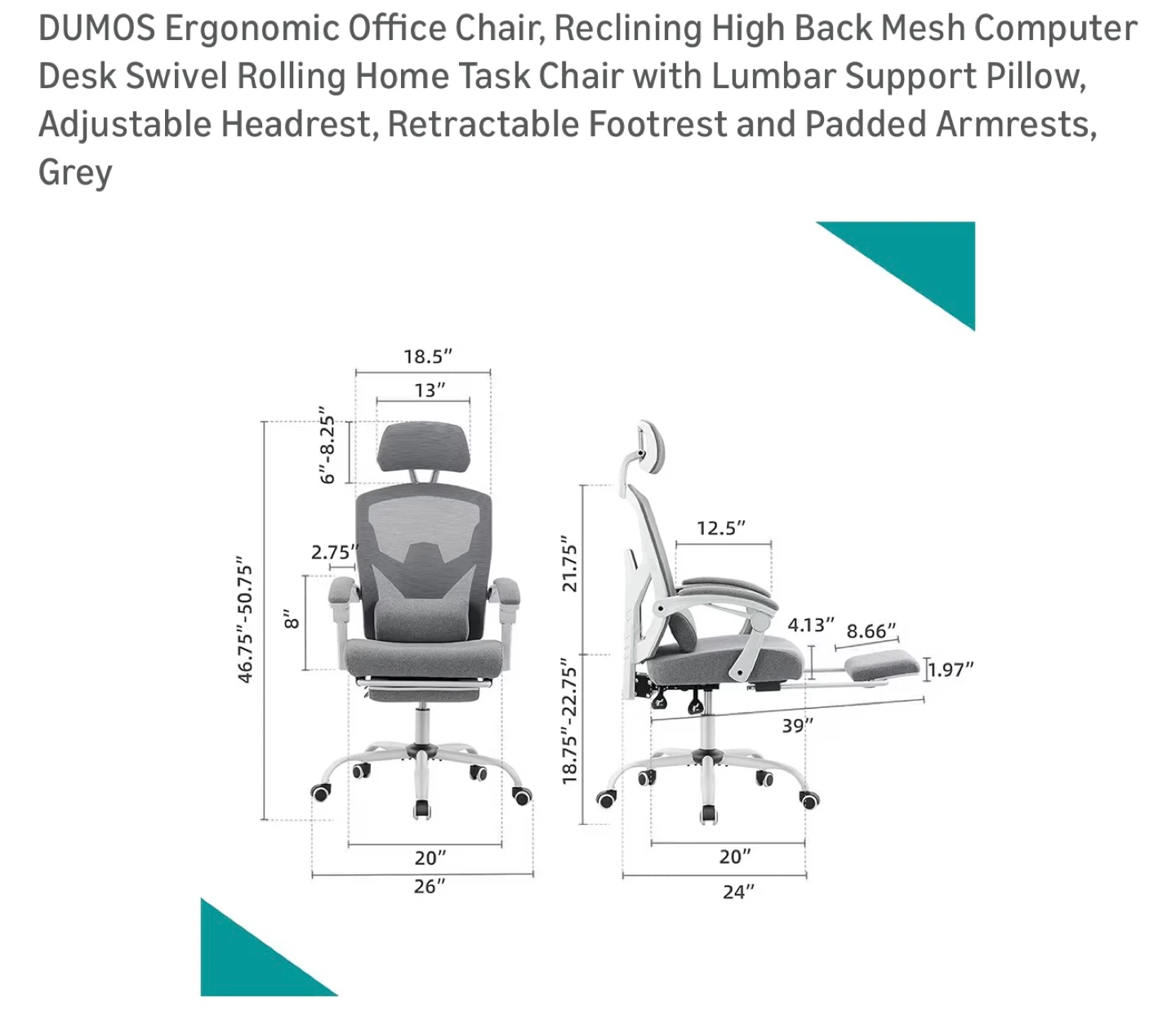 Ergonomic Office Chair with Headrest - photo 5