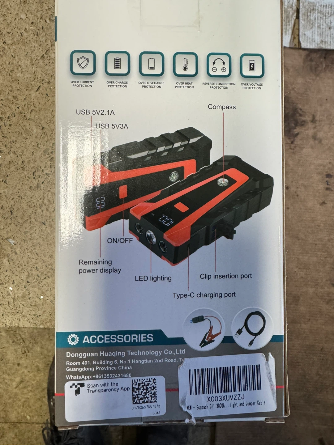 3-in-1 Car Jump Starter Power Bank Flashlight - photo 2