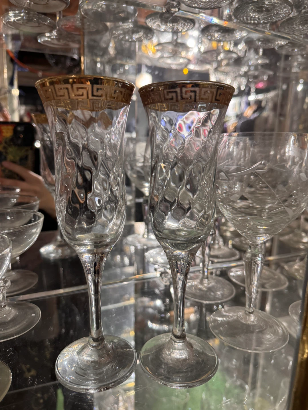 Set of 2 Vintage Gold Rimmed Glasses