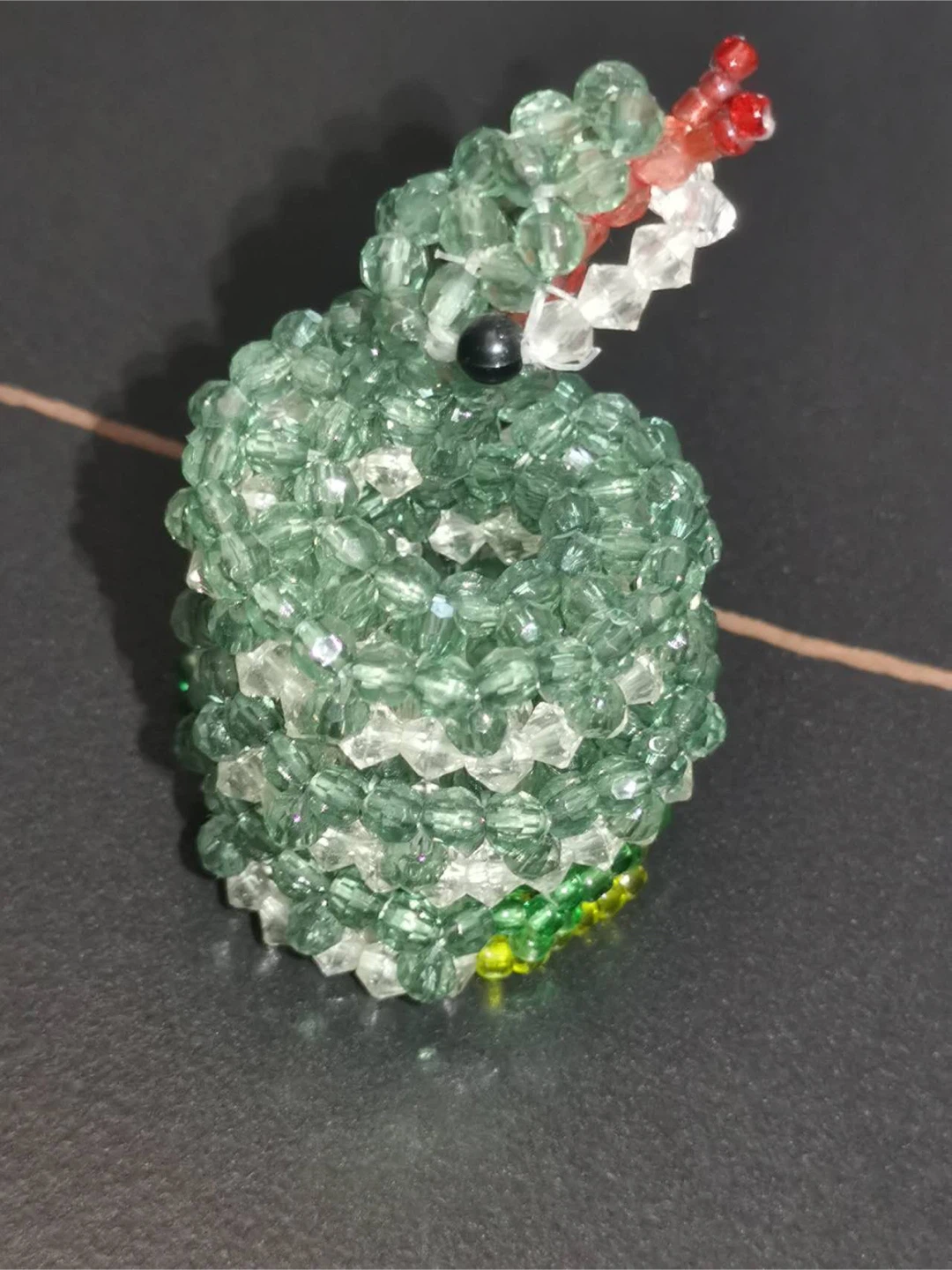 Handmade Beaded Green Serpent Figurine - photo 2