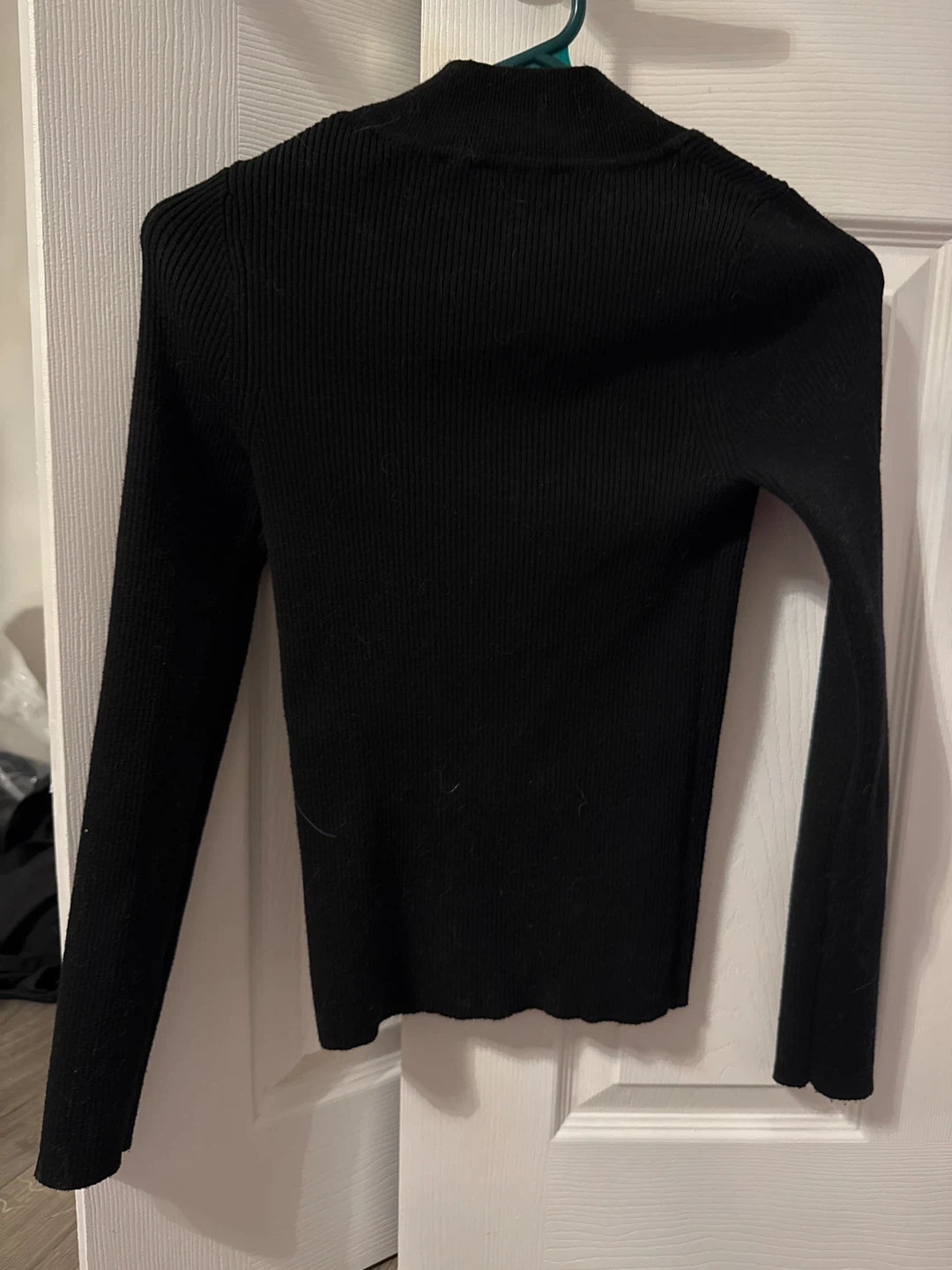 Black Mock Neck Ribbed Sweater - photo 3