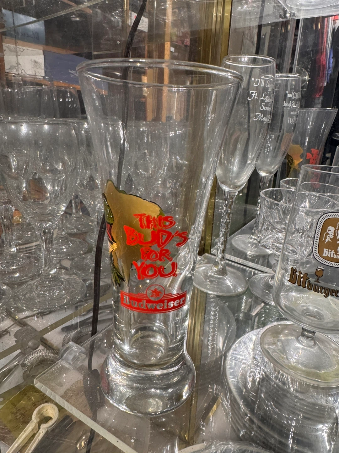 Budweiser Glass "This Bud's For You" Frog Design - photo 2