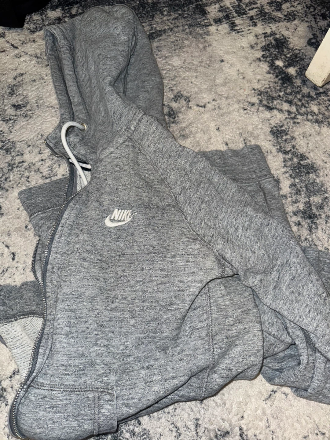 Nike Grey Zip-Up Hoodie - Size Medium - photo 2