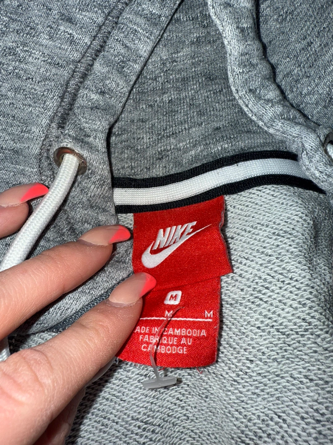 Nike Grey Zip-Up Hoodie - Size Medium - photo 3