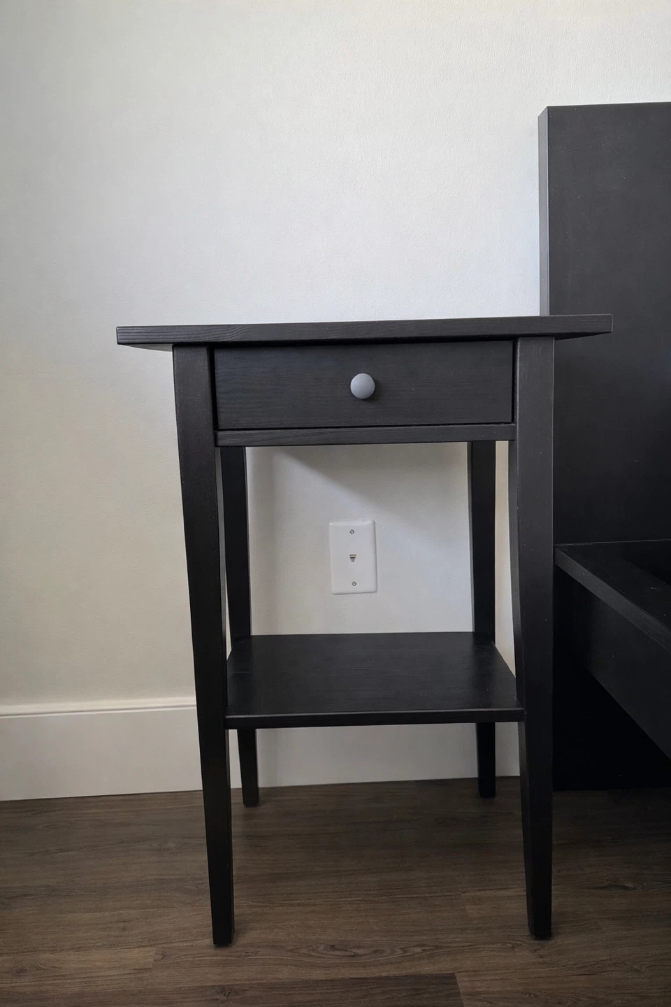 2 Black Nightstands with Drawer