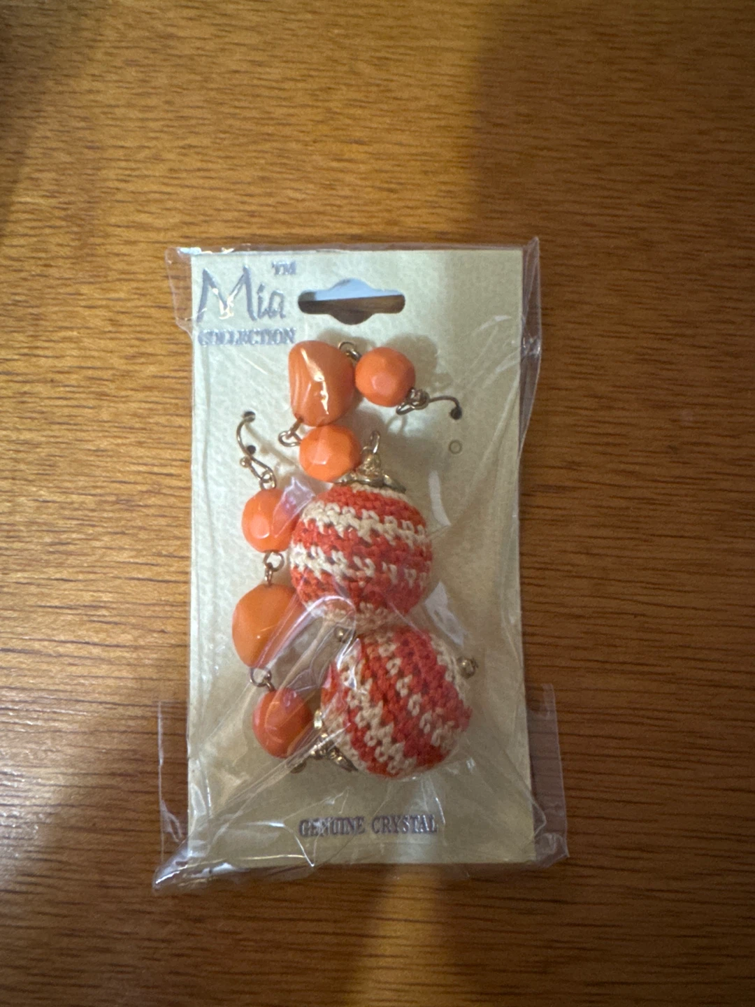 Mia Collection Orange & White Beaded Earrings