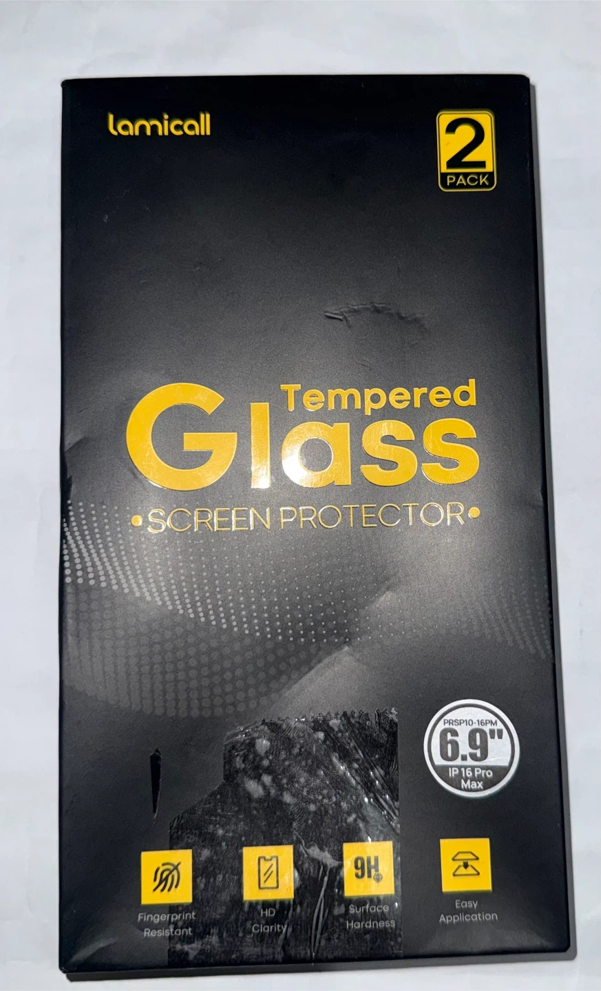 Lamicall Tempered Glass Screen Protector 2 Pack for 16 Pro Max