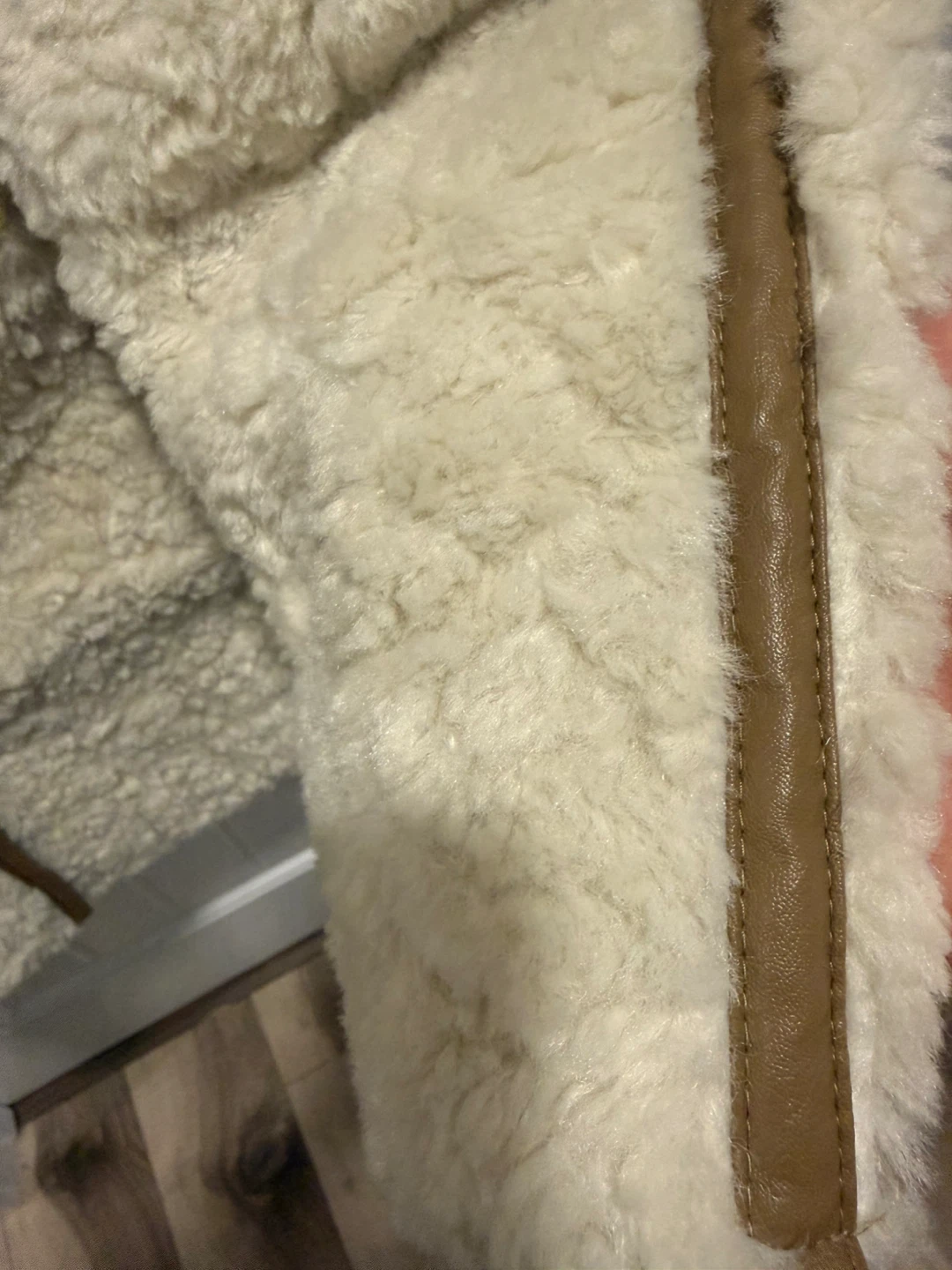 🏆H&M Faux Fur & Faux Leather Trim Coat - photo 5