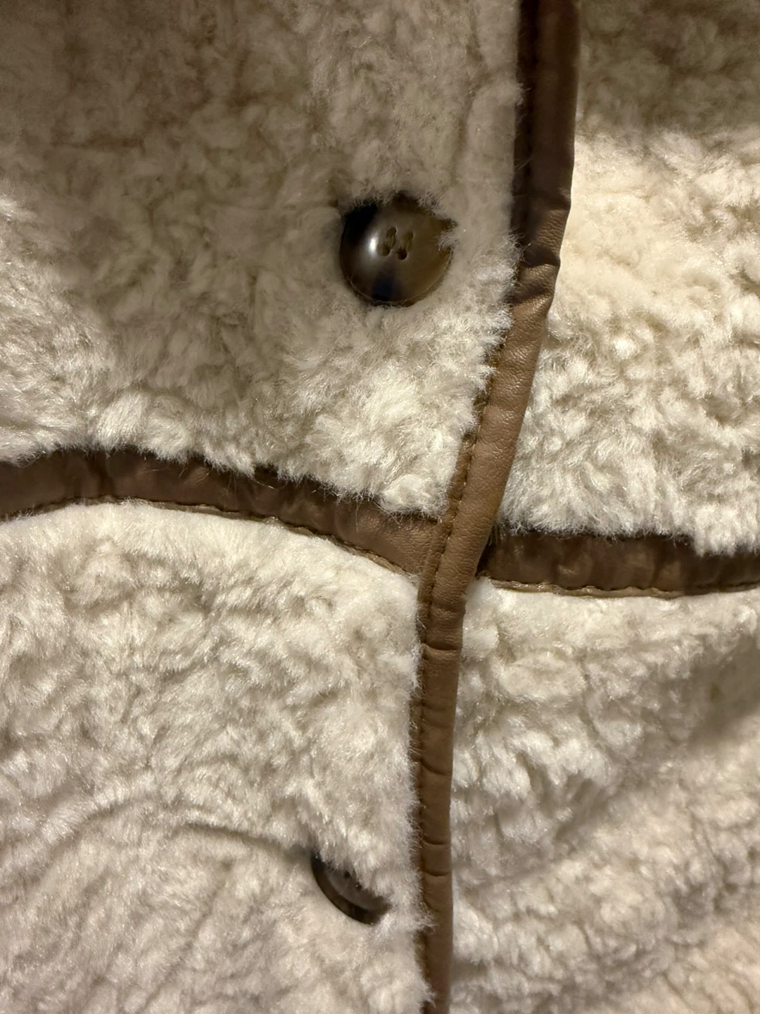 🏆H&M Faux Fur & Faux Leather Trim Coat - photo 3