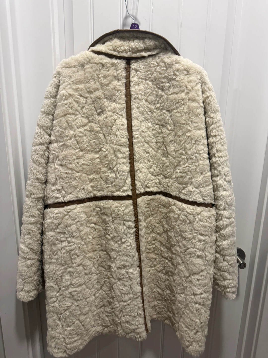 🏆H&M Faux Fur & Faux Leather Trim Coat - photo 2