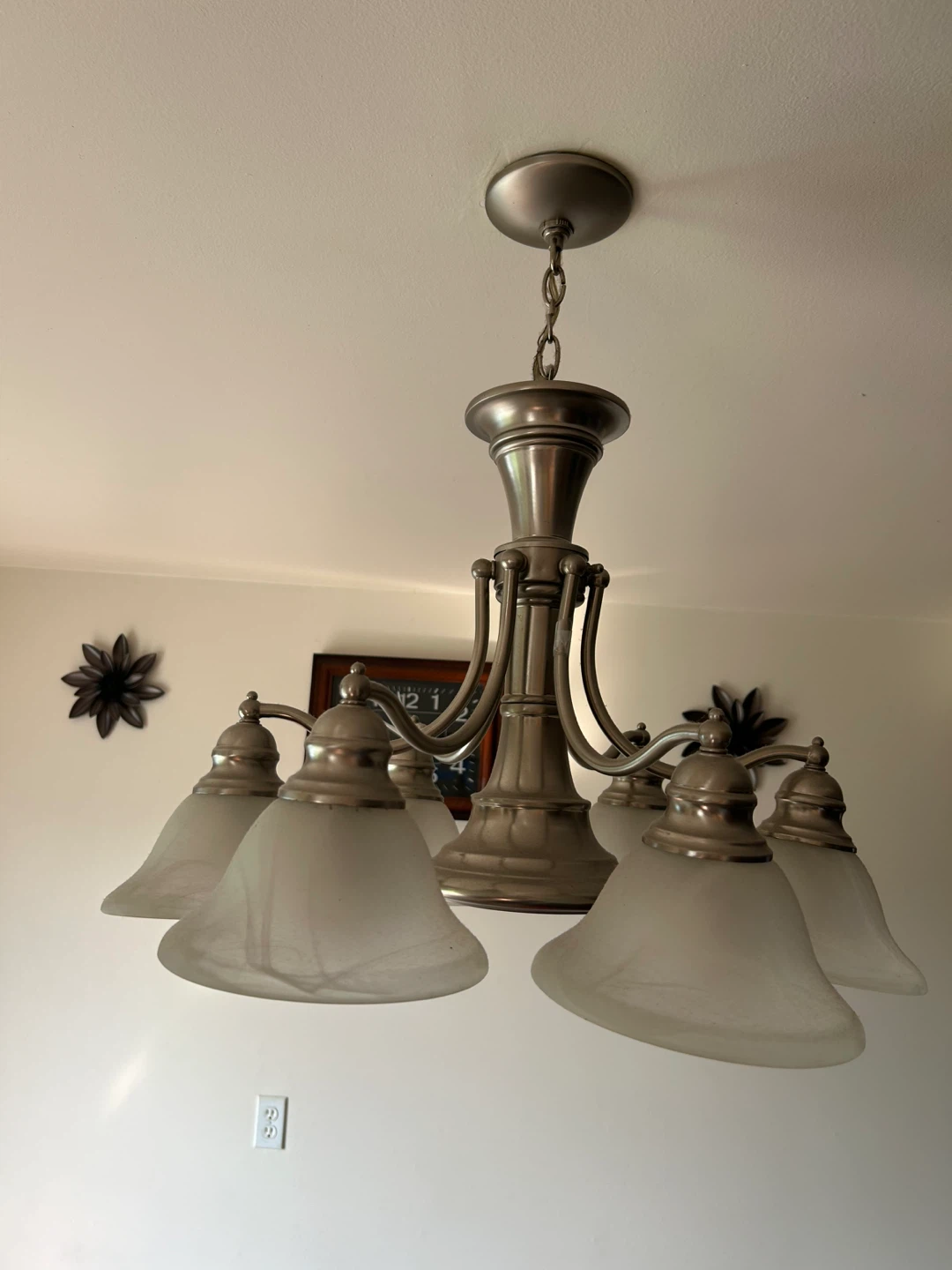 5-Light Chandelier with Frosted Glass Shades