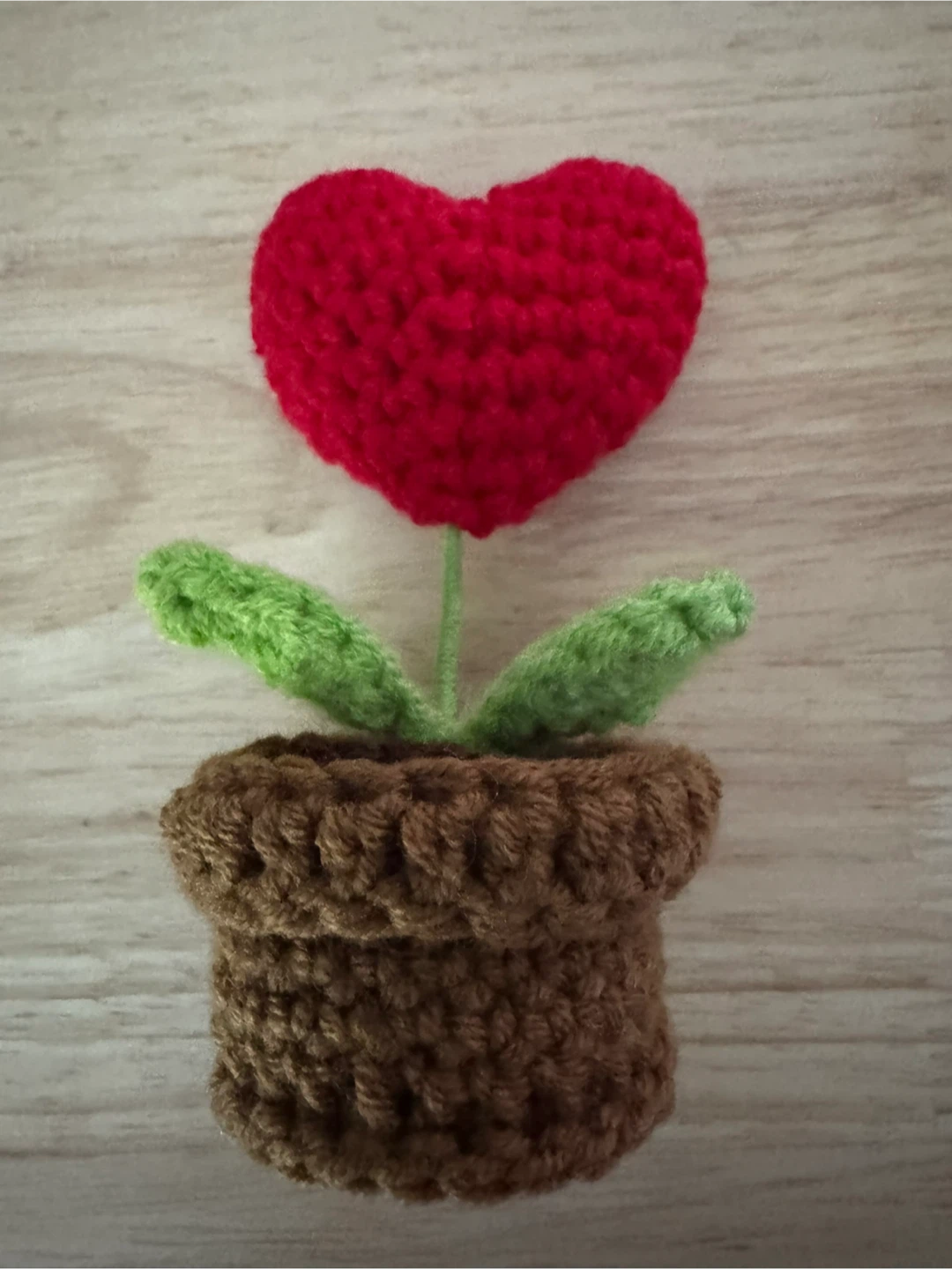Crocheted Heart Flower Pot Decoration - photo 2