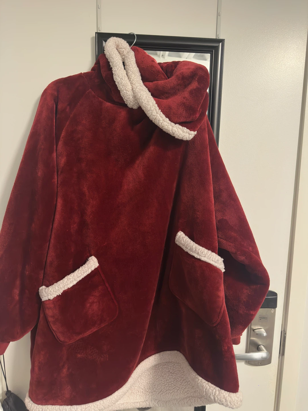 Cozy Red Fleece Blanket Hoodie