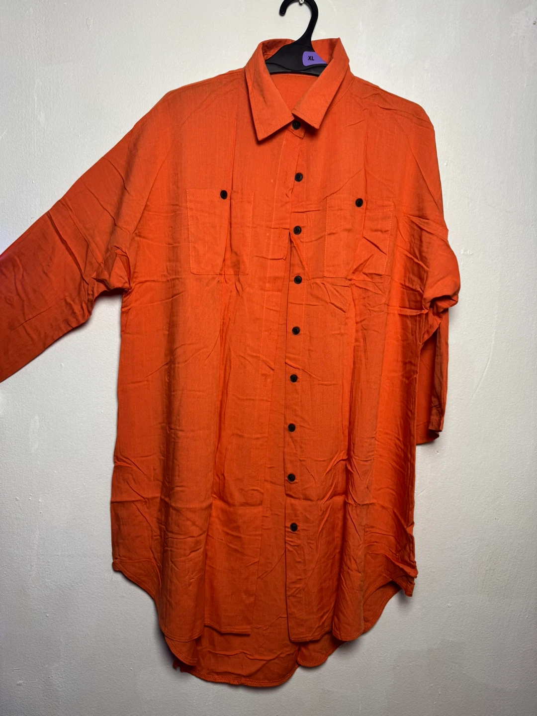 Orange Button-Up Shirt - One Size
