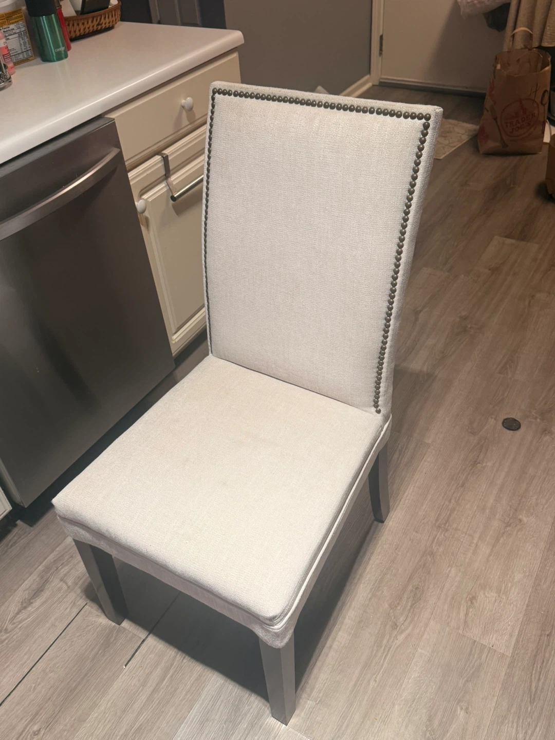 Upholstered Dining Chair with Nailhead Trim