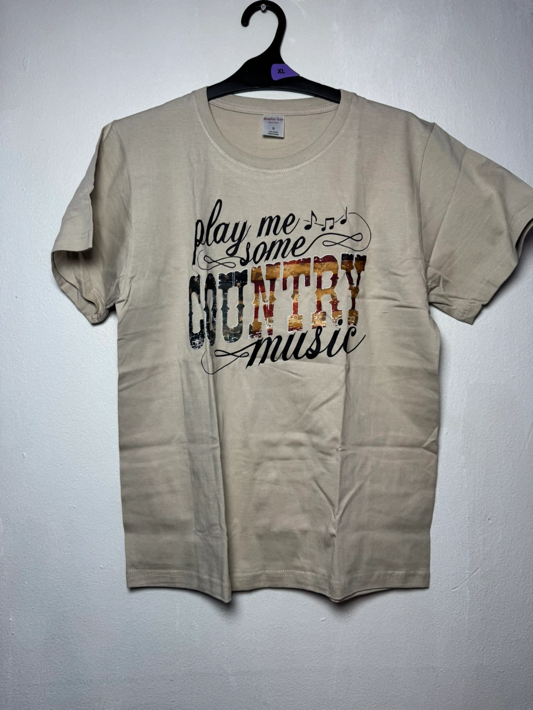 Graphic Tops "Play Me Some Country Music" T-Shirt - Size S