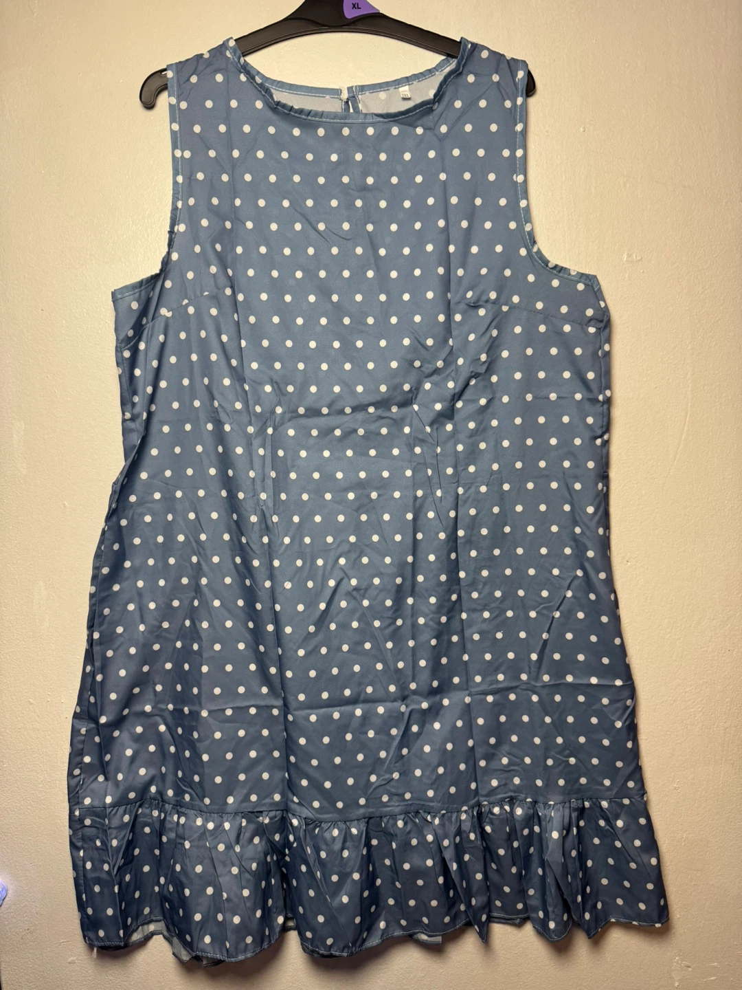 Blue Polka Dot Sleeveless Dress - Size 2XL