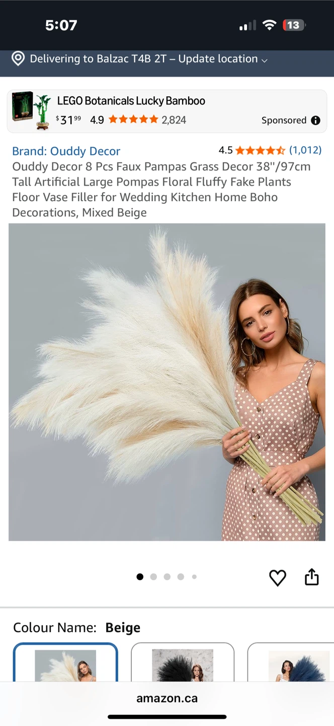 8 Pcs Faux Pampas Grass Decor 🏆
