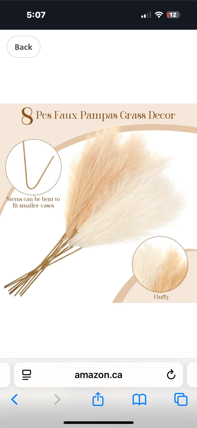 8 Pcs Faux Pampas Grass Decor 🏆 - photo 2